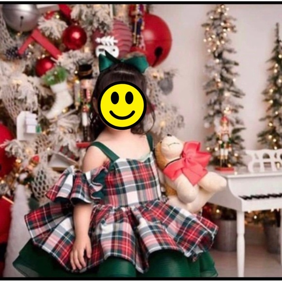 ACCEPTING OFFERS Posh Cheeks Girl Holiday Plaid Dress New - Picture 9 of 13